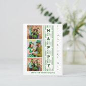 Happy St. patrick's dag Shamrocks familiefoto Feestdagenkaart (Staand voorkant)