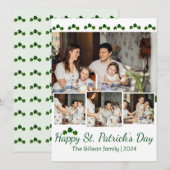 Happy St. patrick's dag Shamrocks familiefoto Feestdagenkaart (Voorkant / Achterkant)