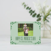 Happy St. patrick's dag Shamrocks familiefoto Feestdagenkaart (Staand voorkant)