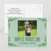 Happy St. patrick's dag Shamrocks familiefoto Feestdagenkaart (Voorkant / Achterkant)
