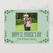 Happy St. patrick's dag Shamrocks familiefoto Feestdagenkaart (Voorkant)