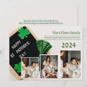 Happy St. patrick's dag Shamrocks familiefoto Feestdagenkaart (Voorkant / Achterkant)