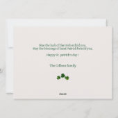 Happy St. patrick's dag Shamrocks familiefoto Feestdagenkaart (Achterkant)