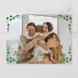 Happy St. patrick's dag Shamrocks familiefoto Feestdagenkaart