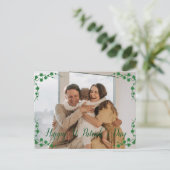 Happy St. patrick's dag Shamrocks familiefoto Feestdagenkaart (Staand voorkant)