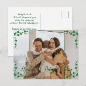 Happy St. patrick's dag Shamrocks familiefoto Feestdagenkaart (Voorkant / Achterkant)