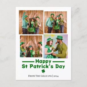 Happy St. patrick's dag Shamrocks familiefoto Feestdagenkaart