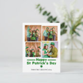 Happy St. patrick's dag Shamrocks familiefoto Feestdagenkaart (Staand voorkant)