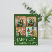 Happy St. patrick's dag Shamrocks familiefoto Feestdagenkaart (Staand voorkant)