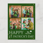 Happy St. patrick's dag Shamrocks familiefoto Feestdagenkaart (Voorkant)
