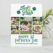 Happy St. patrick's dag Shamrocks familiefoto Feestdagenkaart (Staand voorkant)