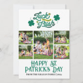 Happy St. patrick's dag Shamrocks familiefoto Feestdagenkaart (Voorkant)
