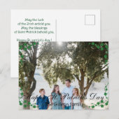 Happy St. patrick's dag Shamrocks familiefoto Feestdagenkaart (Voorkant / Achterkant)