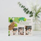 Happy St. patrick's dag Shamrocks familiefoto Feestdagenkaart (Staand voorkant)