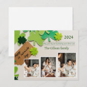 Happy St. patrick's dag Shamrocks familiefoto Feestdagenkaart (Voorkant / Achterkant)