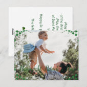 Happy St. patrick's dag Shamrocks familiefoto Feestdagenkaart (Voorkant / Achterkant)