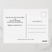 Happy St. patrick's dag Shamrocks familiefoto Folie Feestdagen Briefkaart (Achterkant)