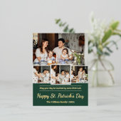 Happy St. patrick's dag Shamrocks familiefoto Folie Feestdagen Briefkaart (Staand Voorkant)