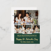 Happy St. patrick's dag Shamrocks familiefoto Folie Feestdagen Briefkaart (Voorkant / Achterkant)