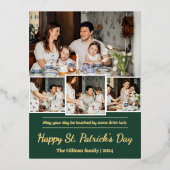 Happy St. patrick's dag Shamrocks familiefoto Folie Feestdagen Briefkaart (Voorkant)