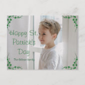 Happy St. patrick's dag Shamrocks kind foto Feestdagenkaart (Voorkant)