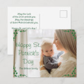 Happy St. patrick's dag Shamrocks mam & baby foto Feestdagenkaart (Voorkant / Achterkant)