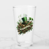 Happy St Patricks Dag Steampunk Stijl Glas (Voorkant)