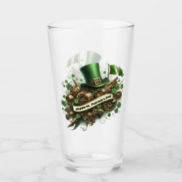 Happy St Patricks Dag Steampunk Stijl Glas