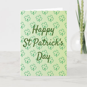 Happy St Patrick's dag vier klavergroene shamrock Feestdagen Kaart