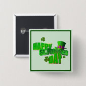 Happy St. Patrick's Day 1 Vierkante Button 5,1 Cm (Voorkant /achterkant)
