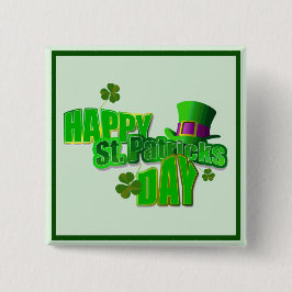 Happy St. Patrick's Day 1 Vierkante Button 5,1 Cm