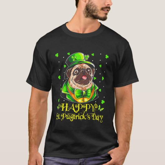 Happy St Patrick's Day 2022 Pulldog Cute Funny T-shirt (Voorkant)