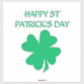 Happy St Patrick's Day 2024 Irish Shamrock Leaf Sticker (Vel)