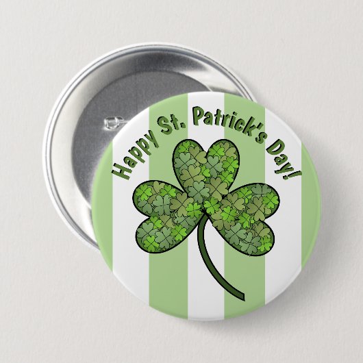 Happy St. Patrick's Day 3-inch Button (Voorkant /achterkant)