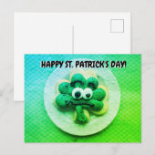 Happy St. Patrick's Day 4 Bladklaverkoekje Briefkaart (Voorkant / Achterkant)