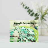 Happy St. Patrick's Day 4 Bladklaverkoekjes Briefkaart (Staand voorkant)