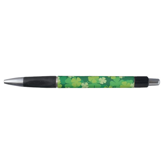 Happy St. Patrick's Day 4-bladklavers zwart in Pen (Voorkant)