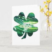 Happy St Patricks Day 4 leaf clover Irish Pride Kaart (Gele Bloem)