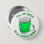 Happy St Patrick's Day Alcohol Humor Button (Voorkant /achterkant)