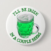 Happy St Patrick's Day Alcohol Humor Button (Voorkant)