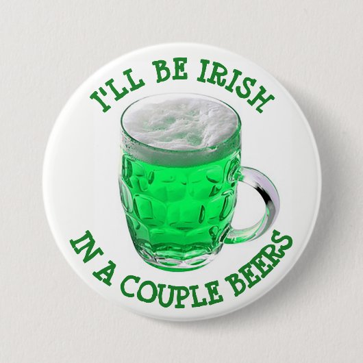 Happy St Patrick's Day Alcohol Humor Button (Voorkant)
