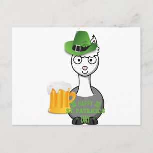 happy st patricks day alpaca briefkaart