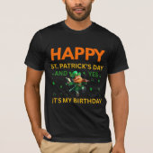 Happy St. Patrick's Day AND My Birthday Leprechaun T-shirt (Voorkant)