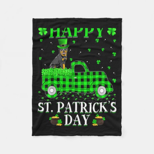 Happy St Patricks Day And Shamrock T Shirt_1  Fleece Deken (Voorkant)
