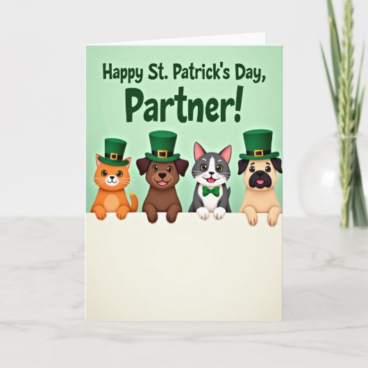 Happy St Patricks Day Animal Card Kaart (Voorkant)