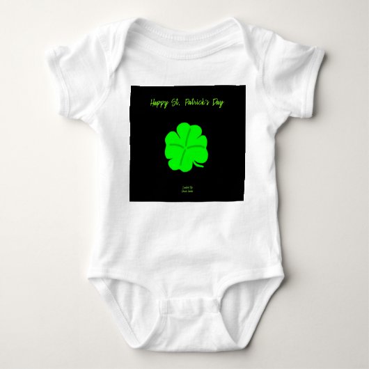 Happy St. Patrick's Day Baby Jersey Bodysuit (Voorkant)