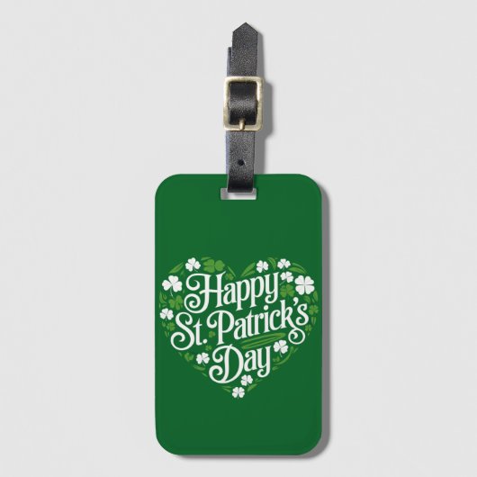 Happy St Patrick's Day Bagagelabel (Voorkant (verticaal))