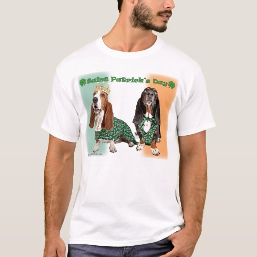 Happy St. Patricks Day Basset T-shirt (Voorkant)