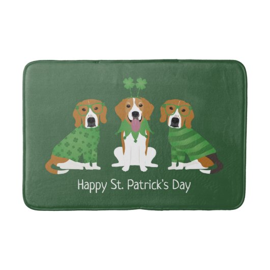 Happy St Patricks Day Beagle Dogs Badmat (Voorkant)