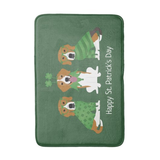 Happy St Patricks Day Beagle Dogs Badmat (Voorkant Verticaal)